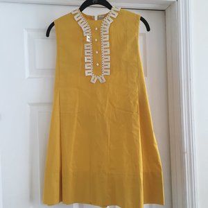 Vintage Florence Eiseman Girl's Yellow Dress with neck lace detailing